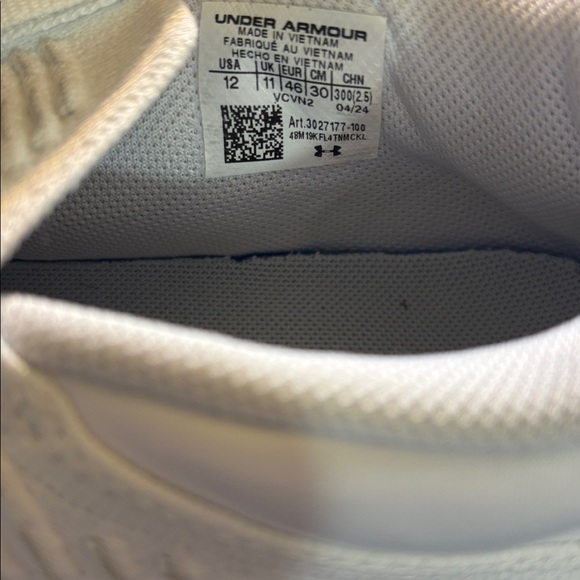 Under Armour White Athletic Sneakers 12 flow - Picture 6 of 6